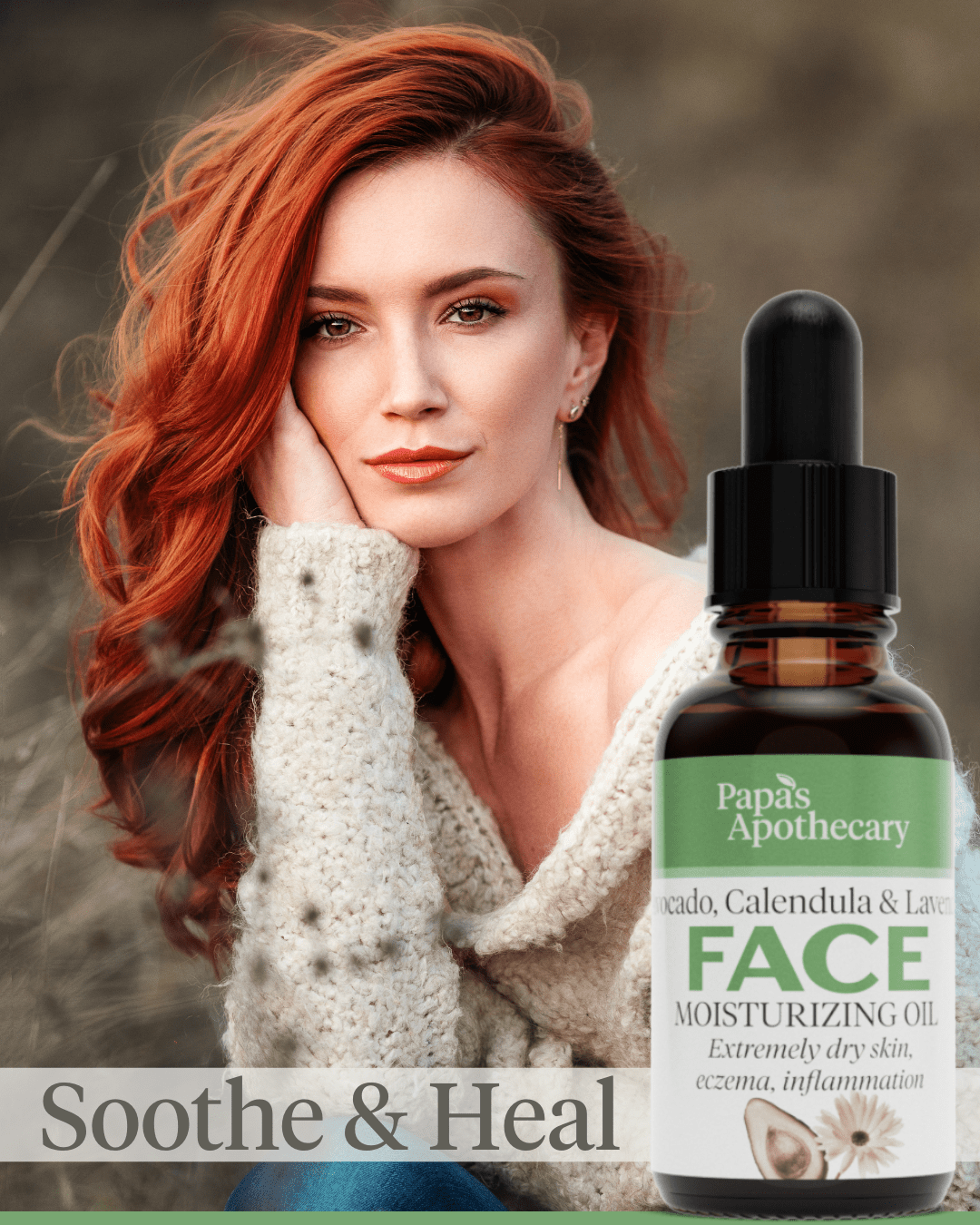 Face Oil - Avocado, Calendula, & Lavender - Natural Botanical Skincare - Papa's Apothecary