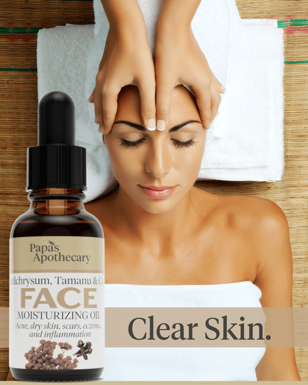 Face Oil - Helichrysum, Tamanu, & Clove - Natural Botanical Skincare - Papa's Apothecary